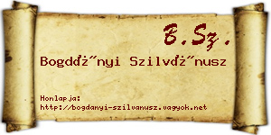 Bogdányi Szilvánusz névjegykártya
